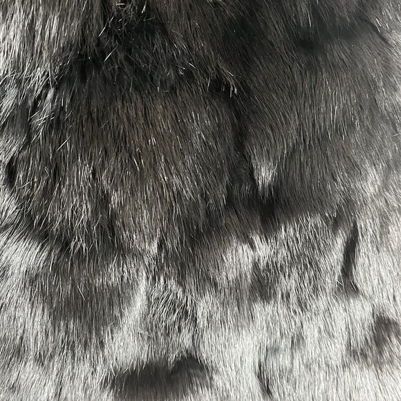 Vintage 1980s Dyed Black Rabbit Fur Jacket Women’s Size Medium - Picture 7 of 13